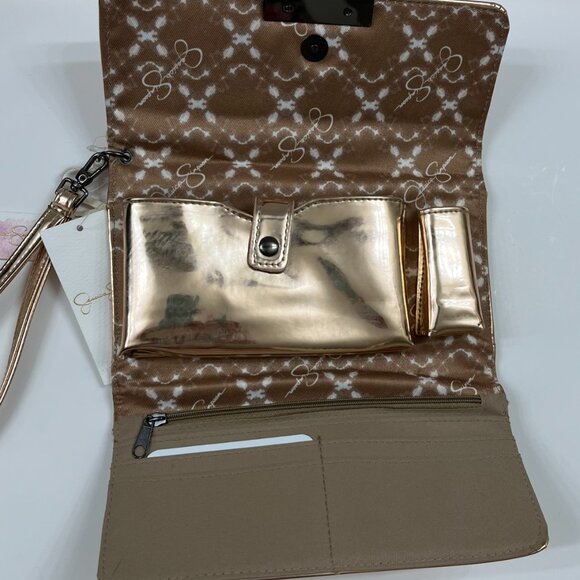 Jessica Simpson Zoe Wristlet / Clutch in Moscow Mule Gold - NWT - Picture 8 of 8